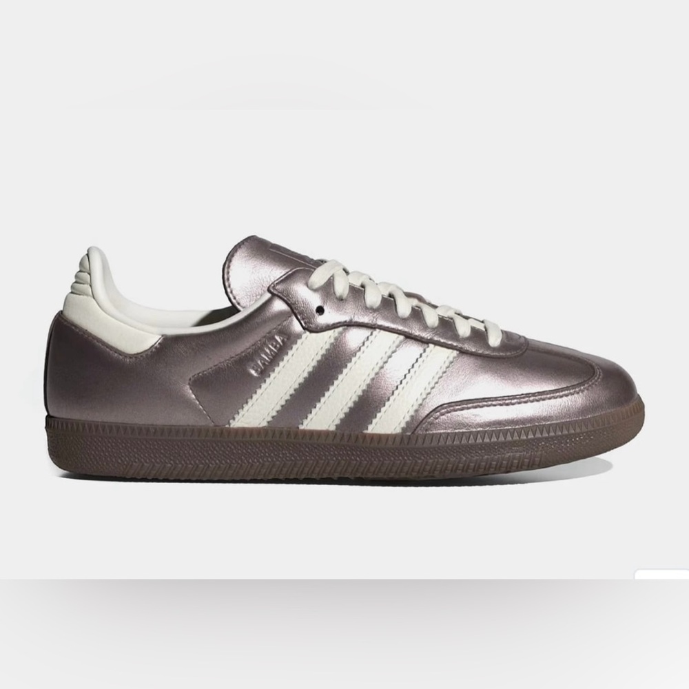 Adidas Samba Metallic Mauve With White Stripes